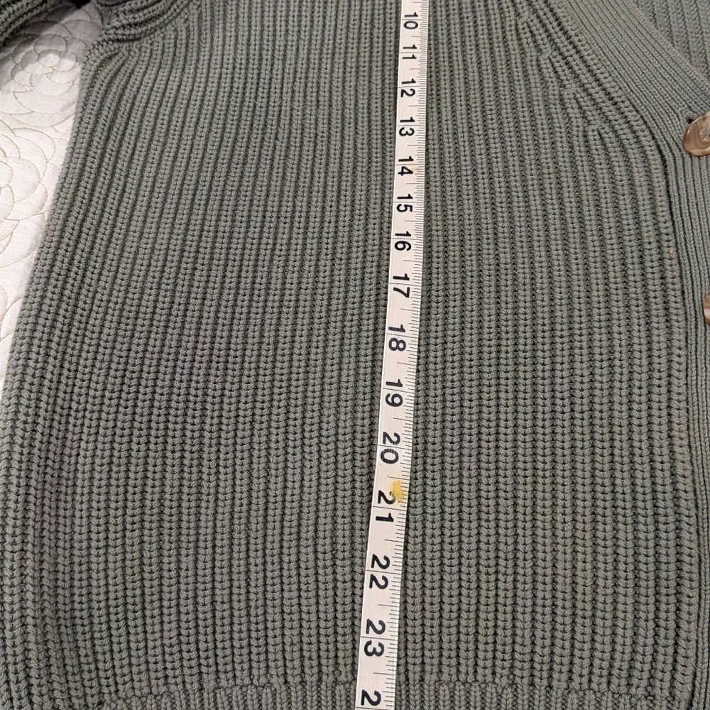 Quince Sage Green Oversized Ribbed Cardigan, Size M - Picture 4 of 6